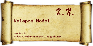 Kalapos Noémi névjegykártya